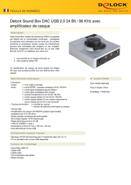 DeLOCK 62439 USB 2.0 Sound Box DAC 24 Bit / 96 KHz Fiche technique