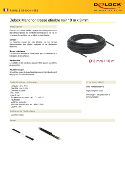 DeLOCK 18847 Braided Sleeve stretchable 10 m x 3 mm black  Fiche technique