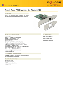 DeLOCK 89572 PCI Express x1 Card 1 x RJ45 Gigabit LAN BCM5751 Fiche technique