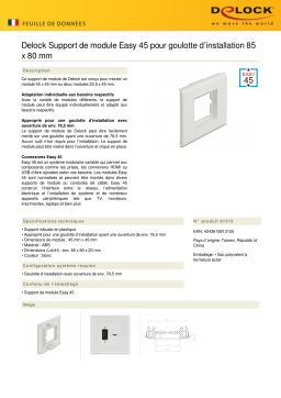 DeLOCK 81315 Easy 45 Module Holder for installation trunking 85 x 80 mm Fiche technique