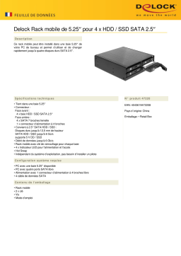 DeLOCK 47220 5.25″ Mobile Rack for 4 x 2.5″ SATA HDD / SSD Fiche technique