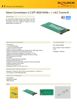 DeLOCK 62865 Converter U.2 SFF-8639 NVMe > 1 x M.2 Key M Fiche technique