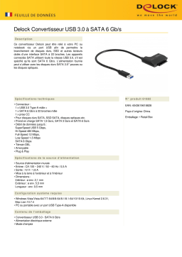DeLOCK 61882 Converter USB 3.0 to SATA 6 Gb/s Fiche technique