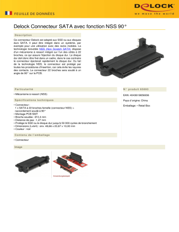 DeLOCK 65693 Connector SATA Fiche technique | Fixfr