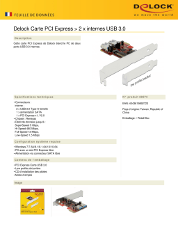 DeLOCK 89272 PCI Express Card > 2 x internal USB 3.0 Fiche technique