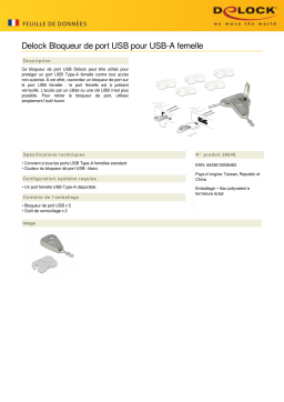 DeLOCK 20648 USB Port Blocker for USB-A female Fiche technique