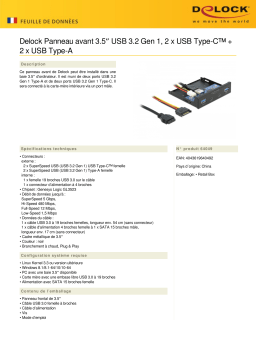 DeLOCK 64049 3.5″ USB 3.2 Gen 1 Front Panel 2 x USB Type-C™ + 2 x USB Type-A Fiche technique