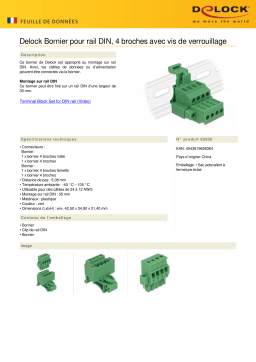 DeLOCK 65936 Terminal block set for DIN rail 4 pin Fiche technique