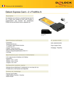 DeLOCK 61387 Express Card > 2 x FireWire A Fiche technique