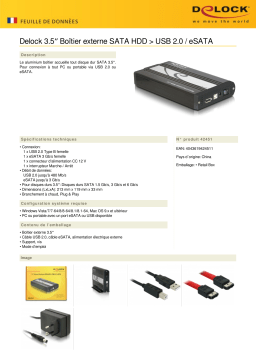 DeLOCK 42451 3.5″ External Enclosure SATA HDD to USB 2.0 / eSATA Fiche technique