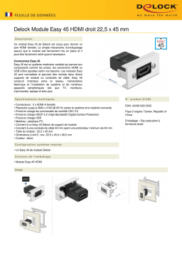 DeLOCK 81303 Easy 45 HDMI Module straight 22.5 x 45 mm Fiche technique