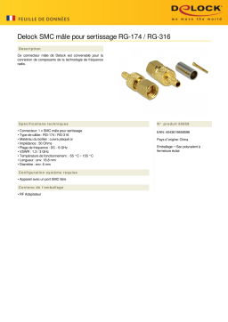 DeLOCK 65859 SMC male for crimping RG-174 / RG-316 Fiche technique