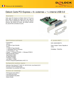 DeLOCK 89377 PCI Express Card > 6 x external + 1 x internal USB 3.0 Fiche technique