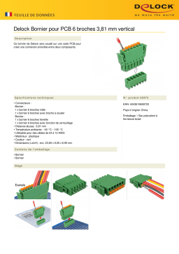 DeLOCK 65972 Terminal block set for PCB 6 pin 3.81 mm pitch vertical Fiche technique