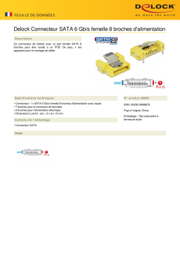 DeLOCK 89887 Connector SATA 6 Gb/s receptacle 8 pin power Fiche technique