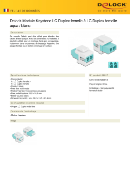 DeLOCK 86817 Keystone Module LC Duplex female to LC Duplex female aqua / white Fiche technique