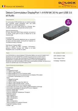 DeLOCK 11484 DisplayPort 1.4 KVM Switch 8K 30 Hz Fiche technique