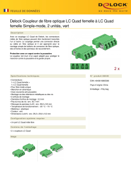 DeLOCK 86539 Optical Fiber Coupler LC Quad female to LC Quad female Single-mode 2 pieces green Fiche technique