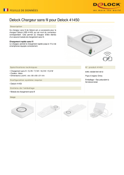 DeLOCK 41451 Wireless Charger for 41450 Fiche technique