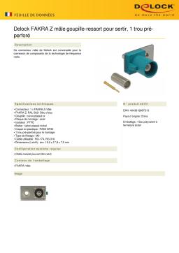 DeLOCK 89751 FAKRA Z plug spring pin for crimping 1 prepunched hole Fiche technique