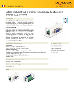 DeLOCK 81348 Easy 45 Module D-Sub 9 pin female to 6 pin Terminal Block 22.5 x 45 mm Fiche technique