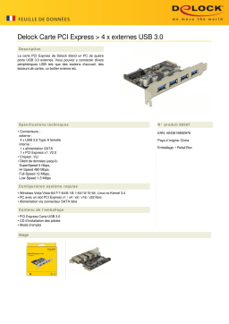 DeLOCK 89297 PCI Express Card > 4 x external USB 3.0 Fiche technique