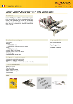 DeLOCK 89178 PCI Express Card to 4 x Serial RS-232 Fiche technique