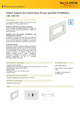 DeLOCK 81316 Easy 45 Module Holder for installation trunking 130 x 80 mm Fiche technique