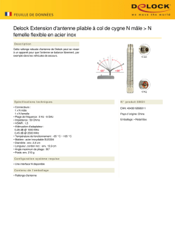DeLOCK 89601 Bendable Gooseneck Antenna Extension N plug > N jack stainless steel flexible Fiche technique