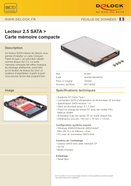 DeLOCK 91697 2.5 Drive SATA > Compact Flash Card Fiche technique