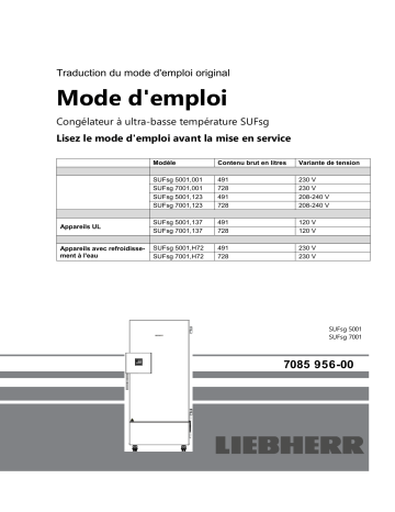 SUFsg 5001 | Mode d'emploi | Liebherr SUFsg 7001 avec refroidissement à air Operating instrustions | Fixfr