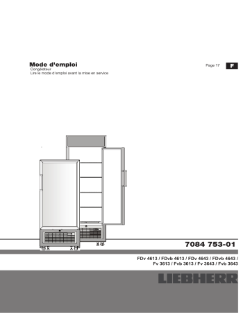 Fv 3643 | Mode d'emploi | Liebherr FDv 4643 Operating instrustions | Fixfr