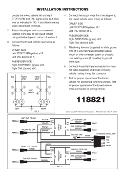 Tekonsha 118821 Taillight Isolating System Guide d'installation