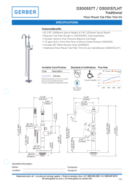 Gerber D300557T Traditional Floor Mount Tub Filler Trim Kit Manuel utilisateur