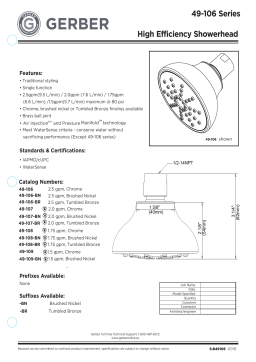 Gerber G0049107BN Viper™ 3 1/2" 1 Function Showerhead Manuel utilisateur