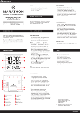 Marathon CL030061 Clock Manuel utilisateur