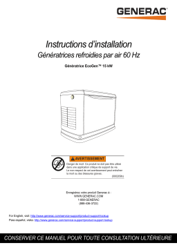 Generac 15kW G0071630 Standby Generator Manuel utilisateur
