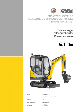 Wacker Neuson ET16 Tracked Conventional Tail Excavator Manuel utilisateur