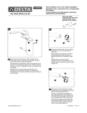 Installation manuel | Delta Faucet RP47269SS Allora® Spray Assembly Guide d'installation | Fixfr