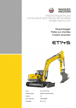 Wacker Neuson ET145 Tracked Conventional Tail Excavator Manuel utilisateur