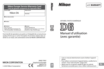 Nikon D6 Manuel utilisateur | Fixfr