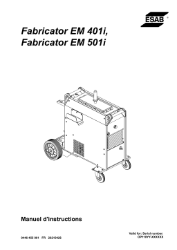 ESAB Fabricator EM 401i Manuel utilisateur
