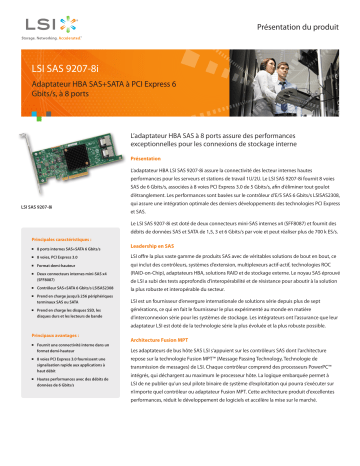 Broadcom LSI SAS9207-8i Fiche produit spécification | Fixfr