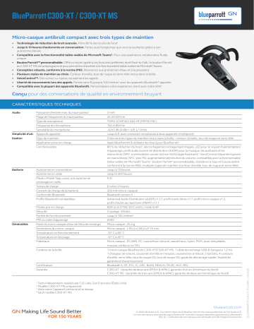 BlueParrott C300-XT MS spécification | Fixfr