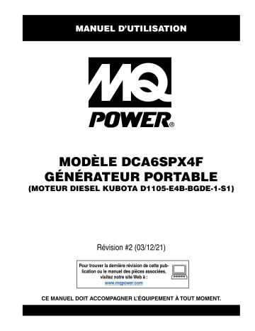 Mode d'emploi | MQ Power DCA6SPX4F Simple phase 6-56KW Manuel utilisateur | Fixfr