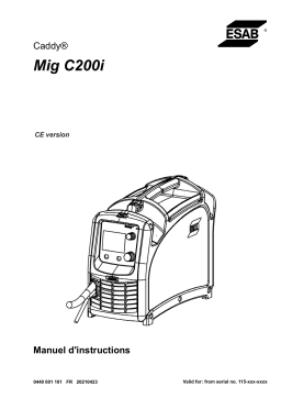 ESAB Caddy® Mig C200i Manuel utilisateur