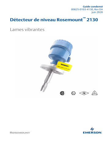 Mode d'emploi | Rosemount 2130 Détecteur de niveau Lames vibrantes Manuel utilisateur | Fixfr