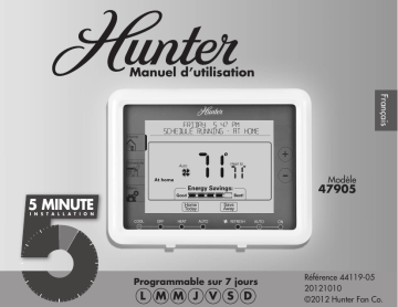 Hunter Fan 47905 Thermostat Manuel du propriétaire | Fixfr