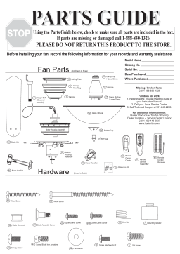 Hunter Fan 27577 Ceiling Fan Manuel utilisateur
