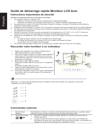 CP3271KP | Acer CP3271K Monitor Guide de démarrage rapide | Fixfr